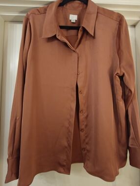 a new day Satin Blouse in Rust Orange